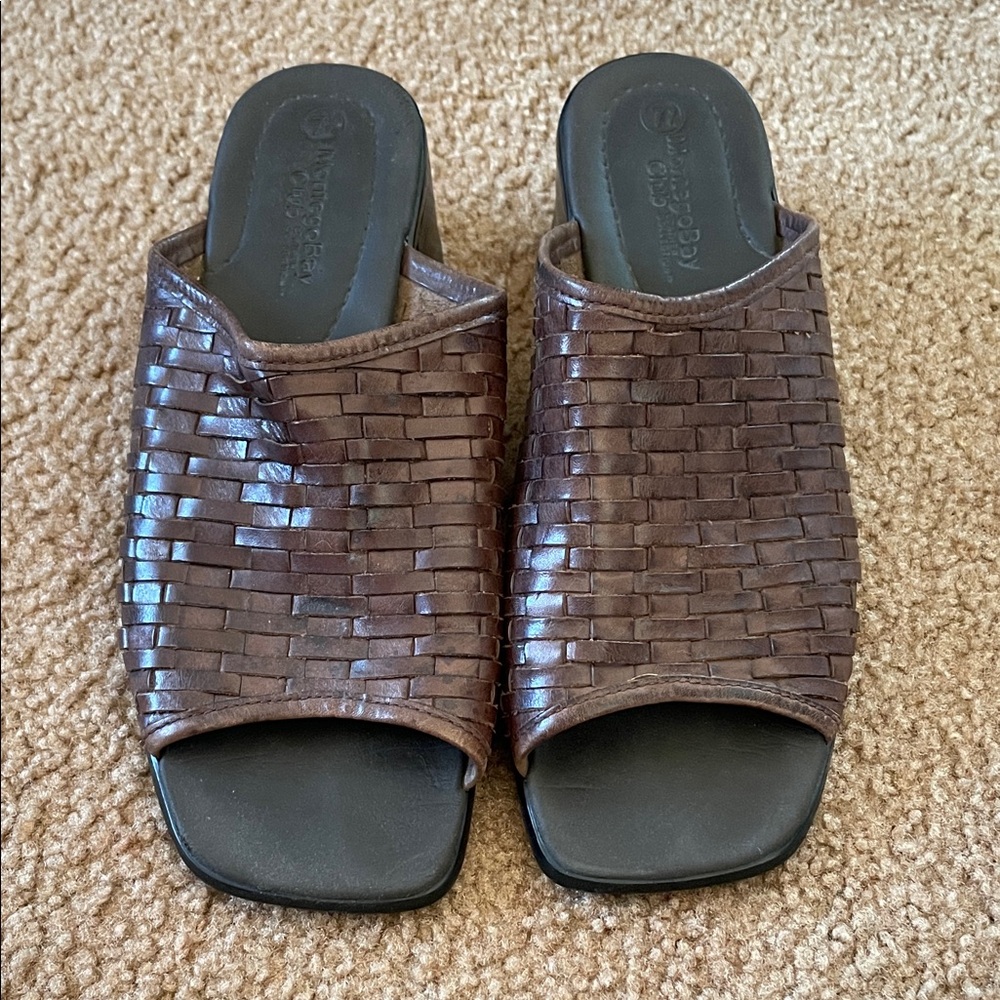 Monterey Bay Dark Brown Woven Mules - Picture 2 of 5